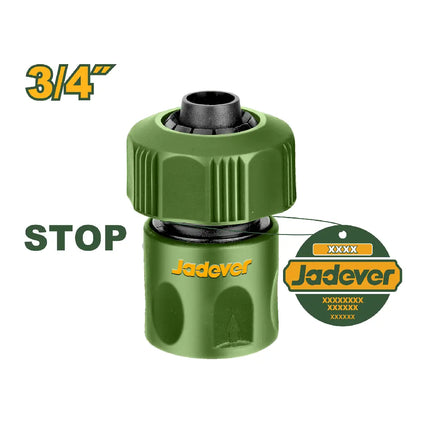 Gadyfer 3/4" Plastic Quick Connect Hose Coupling with Water Stop (JDQC2E34)